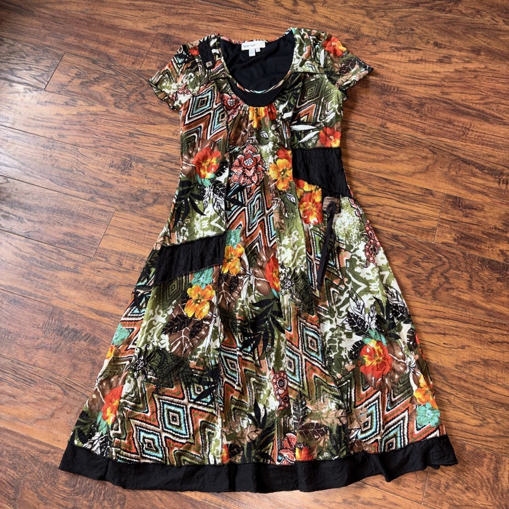 Lanalee Dress Women's VIbrant Multi Color Floral Design Y2K Small